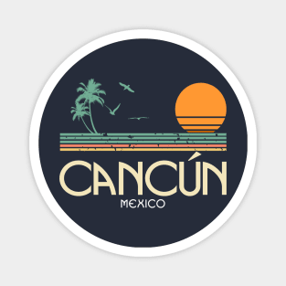 Cancun Mexico Sunset and Palm Trees Magnet